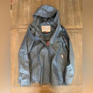 Hunter Men’s Navy Blue Waterproof Hooded Raincoat